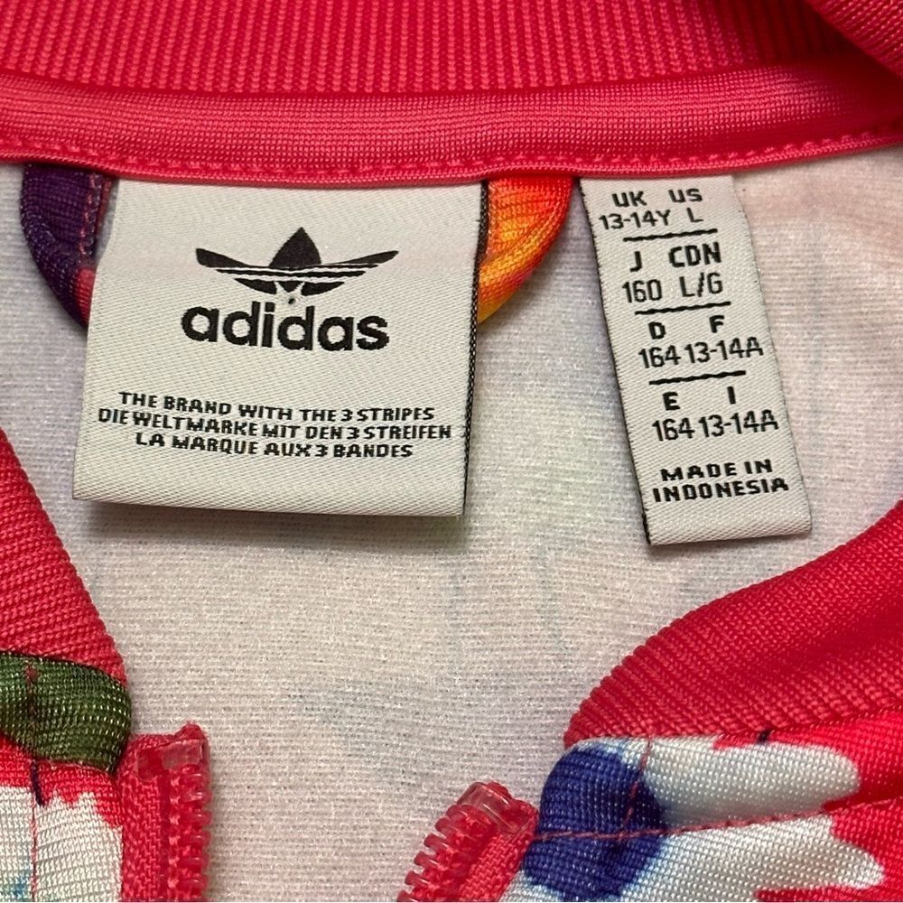 adidas floral Athletic Jacket Full zip L - Picture 4 of 9